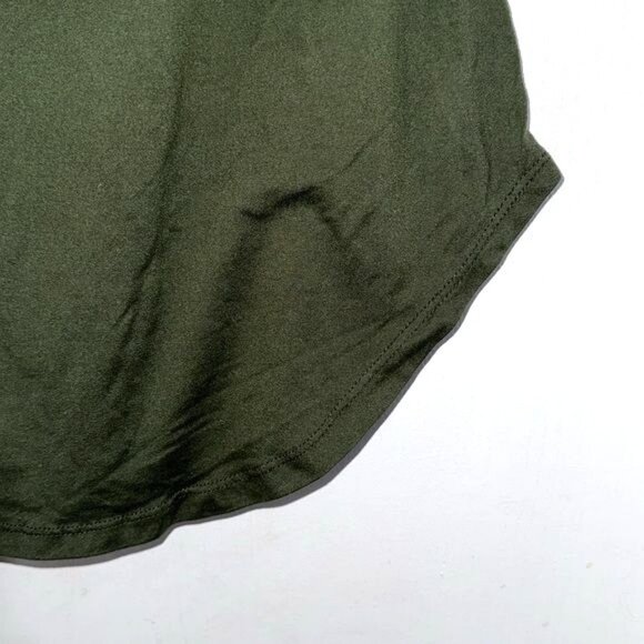 Aiways 1XL Olive Green Short Sleeve Top With Lace-Up Detail - Picture 4 of 7